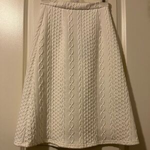 WHITE Cable Knit Skirt Size XS